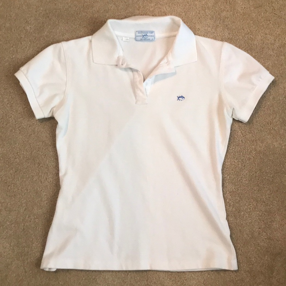 White Southern Tide Collared Shirt